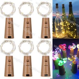 -LED-Saiten Flasche Stopper Silber 1m 2M Fee Streifen Draht Outdoor Party Dekoration Kork Licht String