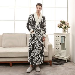 Thick Cation Flannel Mens Robes Long 2018 Winter Bathrobes For Men Robe For Men Winter 1301