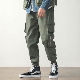 2019 Spring And Autumn Casual Trousers Men Korean Style Loose Cargo Pants Fashion Skateboard Pockets Zipper Hip Hop Pants Men