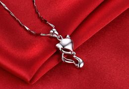 Fashion-Fox Diamond Pendants 925 Sterling Silver Plated Necklace Pendant Jewelryfor Woman NOT INCLUDE CHAIN DHL Christmas Gift