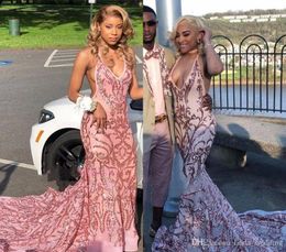 Sexy Halter Neck Prom Dresses Glamorous South African Mermaid Holidays Graduation Wear Evening Party Gowns Custom Made Plus Size