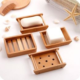 Bamboo Soap Dish Holder Rack Tray Plate Natural Wood Bathroom Soap Stoarage Rack Bath Soap Dishes NO456