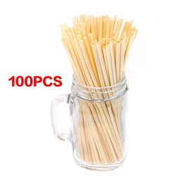 100PCS High Quality Natural 20CM Wheat Straw Biodegradable Environmentally Friendly Straw Bar Kitchen Accessories Portable