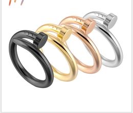 Fashionable diamond free titanium steel nail ring Japan and South Korea creative ring