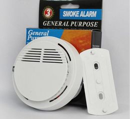 White Wireless Smoke Detector System with 9V Battery Operated High Sensitivity Stable Fire Alarm Sensor Suitable SN2148