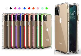 Para iPhone 11 2019 XS MAX XR X de dos tonos claro TPU caja del teléfono celular del color dual híbrido armadura de la cubierta a prueba de golpes para Samsung Note 10 S10 Plus