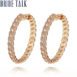 Bride Talk Charming Attractive Hoop Earring For Night Bar Party Women Circle Earrings Full Zircon Crystal Fashion Jewellery