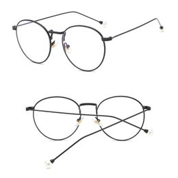 Wholesale-Retro Flat Mirror Glasses Fashion Street Shot Women Thin MetTransparent Glasses Spectacle Frame Clear Lenses Eyewear