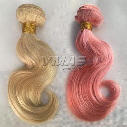 Body Wave Pink 613 Blonde Color European Human Hair Weft 3pieces/pack 100g/piece 100% Virgin Human Hair Weaves