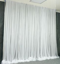 romatic display prop ice silk cloth with sash party backdrops curtain Wedding background layout sign stage decoration3x6 Metres