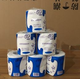 The latest English version of the packaging roll paper toilet 3 layers toilet paper wood pulp paper towel ring