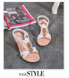 Богемные тапочки плоские танкетки женские открытые носочки сплошной цвет внешней торговли сандалии оптом / дропшиппинг