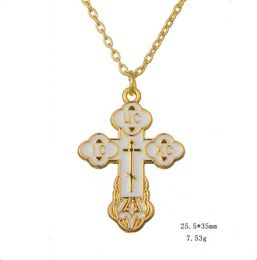 Personalised Christian Prayer Cross Amulet Pendant Necklace Slavic Religious Cross Jewellery Necklaces