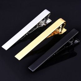 Tie Clips 5.8*0.6CM men's solid clip 3 colors Necktie Clip For Business man Necktie father tie Clip Christmas gift free shipping