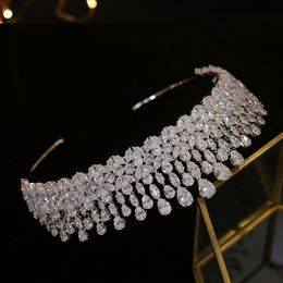 Luxury Bridal Crown Crystal Fashion Headdress Queen Wedding Crown Wedding Jewelry Hair Accessories Tiara Zircon crown Headpieces223L