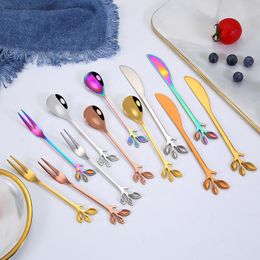 Stainless steel creative forest style cutlery set dessert fruit cutlery exquisite gift tree cutlery spoon T3I5423