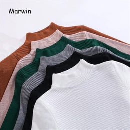 Marwin New-coming Autumn Winter Turtleneck Pullovers Sweaters Primer Shirt Long Sleeve Short Korean Slim-fit Tight Sweater SH190720