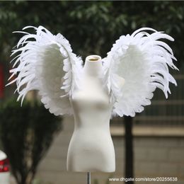 Pure handmade Customised high quality SOFT white angel wings great deco props for Wedding Children's Day Birthday Party nice gifts