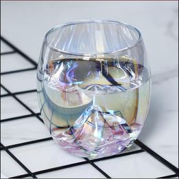Whisky Rainbow Glass Drinkware Teardrop crystal cup household Colourful Personalised water Japanese net red ocean wine cups