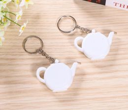 Love is Brewing Teapot Plastic Measuring Tape Keychain Portable Mini Key Chain Wedding Christmas Gift Favours SN2793