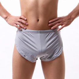 Men's Sexy Side Split Boxers Shorts Trunks Briefs Adults Low Rise Underwear