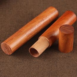 Natural Wood Pill Case Holder Stash Storage Bottle Portable Handmade Tube Jar for Pre-Roll Cigarette Rolling Paper Herb Tobacco Smoking Tool