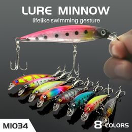 HENGJIA fishing lure Plastic Minnow hard bait 8.5cm 7.2g Crankbait Floating Artificial Pesca Tackle liifelike 3D eyes