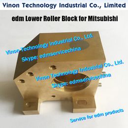 (1pc) X177B713H02 Roller Block (Brass) Lower Head M459 for Mitsubishi DWC-90C,HA,C machines X177-B713-H02 edm Guide block lower Manual type