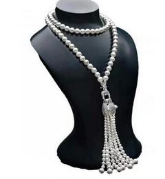 Envío Gratis >>>> Venta caliente 7-8mm agua dulce cabeza de leopardo collar de perlas naturales