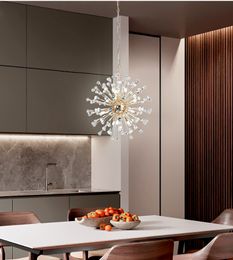 2019 Illuminazione lampadario a LED di lusso postmoderno Lampada a sospensione creativa per soggiorno in cristallo Lampada a sospensione per camera da letto ristorante nordico