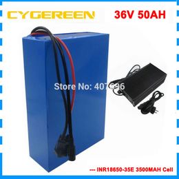 1500W 36V 50AH lithium battery 36V electric bike battery with 3500mah 35E 18650 cell 50A BMS 42V 5A Charger