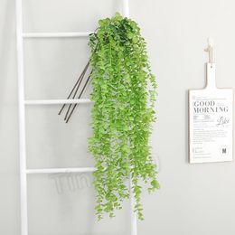 Artificial Flower Vine Fake Silk Silver Dollar Eucalyptus Hanging Greenery Plant for Wedding Decorative FlowersPartywareT2I5618