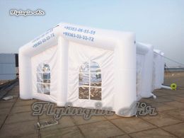 Customized Advertising Inflatable Tent 10m Length White Pop Up Frame Structure Air Blown Wedding Marquee For Party Event