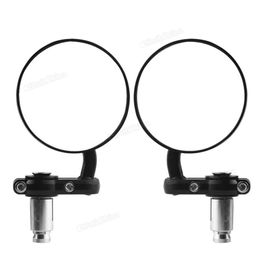 Freeshipping Hot Universal Black Motorcycle 3" Round 7/8" Handle Bar End Rearview Side Mirrors