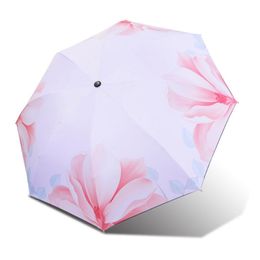 100pcs/lotWomen Flamingo Rain Umbrella Female Umbrellas Handle Creative Lace Cute Sunny and Rainy Anti-UV Umbralla Drinkware