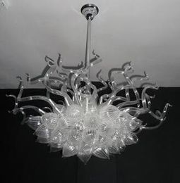 Modern Ceiling Lights Fixture Semi Flush Mount Clear Hand Blown Glass Art Living Room Lighting Chadelier (LR098)