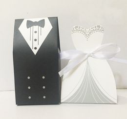 Bride And Groom Candy Box Wedding Dresses Gifts Favor Box Wedding Bonbonniere DIY Event Party Supplies