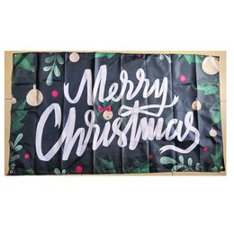 150x90cm 3x5ft Christmas Flag with Black Background Wholesale Polyester Fabric Digital Printing Outdoor Indoor Usage, Drop shipping