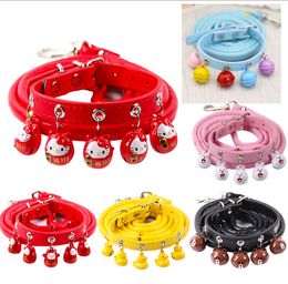 The latest pet supplies bell collar leash, dog cat teddy small pet big bell cat collar leash, free shipping