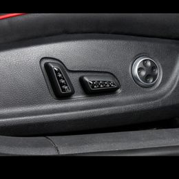 Carbon Fiber Seat Adjustment Buttons Panel Decoration Cover Sticker Trim 4pcs For Audi A4 B9 2017 2019 Interior Accessories