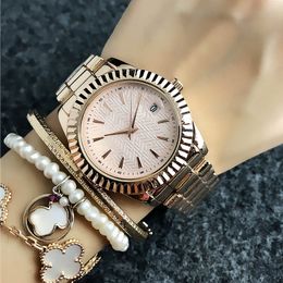 Fashion M design Brand Watches women's Girl Simple style Metal steel band Date Calendar Quartz Wrist Watch M712331