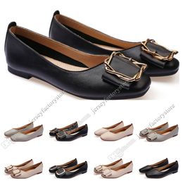 ladies flat shoe lager size 33-43 womens girl leather Nude black grey New arrivel Working wedding Party Dress shoes Forty-one