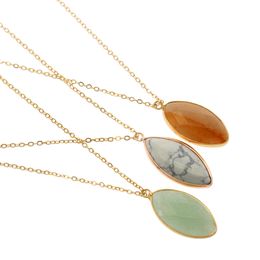 Fashionable female natural crystal gem pendant multicolor gem pendant necklace wholesale