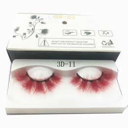 3D Mink Eyelashes Coloured Series 5D Mink Lashes Handmade Colour False Eyelashes Extension Makeup Wispy Fluffy 22mm Lashes Party Halloween