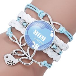 BEST MOM EVER We Love You Multi-layer mom Bracelets Multilayer Woven Leather Bracelet