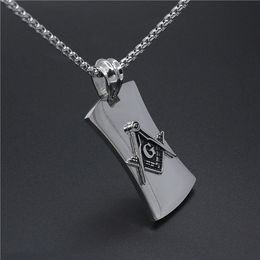 2024 High Polished Stainless Steel Silver Masonic Emblem Free Mason Pendants Freemasonry Square Compass Signet signs necklace pendant Jewellery