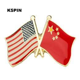 U.S.A. China Badges Flag Badge Flag Lapal Pin On Backpack Pins For Clothes XY0297