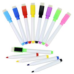 Magnetisk whiteboard penna whiteboard markör torra radera vita brädor Magnet penna med suddgummi kontors skolmaterial 4 färg bläck dbc dh2555