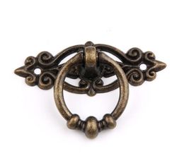 Retro Zinc Alloy Kitchen Drawer Cabinet Door Handle Furniture Knobs Hardware Cupboard Antique Pull Handles Bronze Tone + Screw