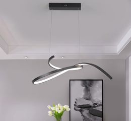 Moderne LED-Pendelleuchten für Esszimmer, Küche, Zimmer, Bar, Restaurant, Mattschwarz/Weiß, 90–260 V, Pendelleuchtenbefestigungen MYY